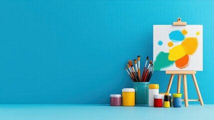 Artist painting on a canvas with money flowing from the artwork