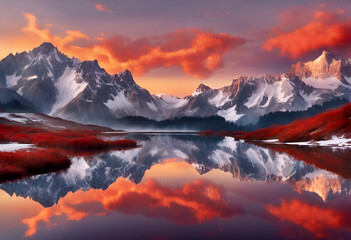 sunrise in the mountains