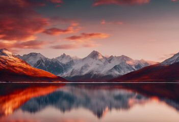 sunset in the mountains