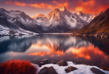 sunrise in the mountains