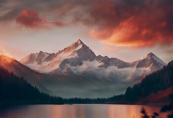 sunrise in the mountains