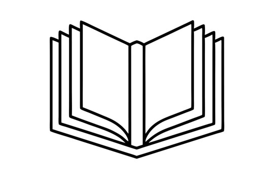 recommend clip art: A book silhouette vector,line art, icon illustration on white background. 