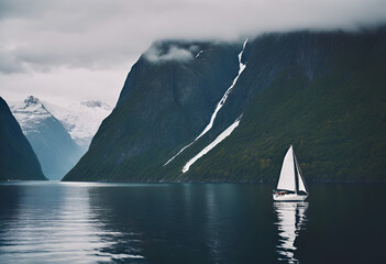 sailboat in the fjords 
