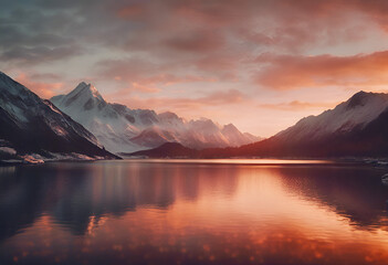 sunset over the lake