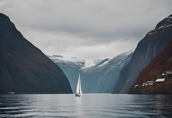 sailboat in the fjords 