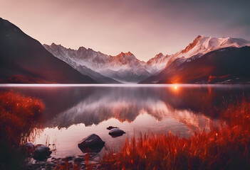 sunrise over the lake