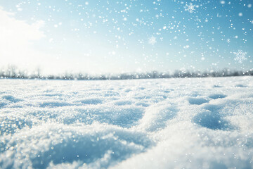 Winter Wonderland: A Close-Up View of Snowflakes Gently Falling on a Crisp, White Landscape.