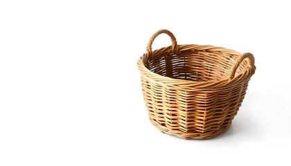 Obraz premium Wicker basket isolated on a white background