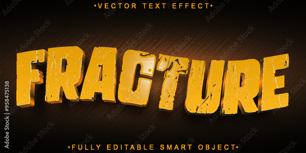 Poster Fracture Vector Fully Editable Smart Object Text Effect