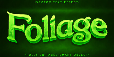 Green Botanic Foliage Vector Fully Editable Smart Object Text Effect