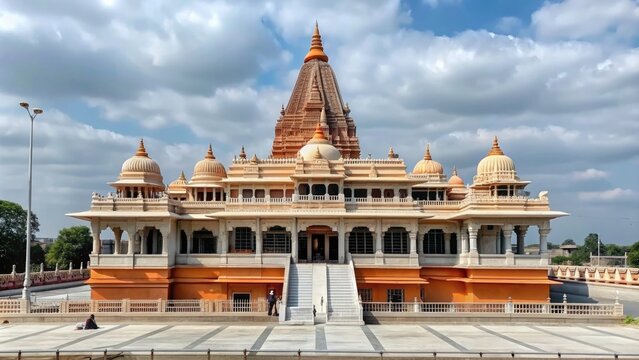 Gorgeous picture of the recently built Shri Ram Mandir in Ayodhya , Shri Ram Mandir, Ayodhya, beautiful, architecture