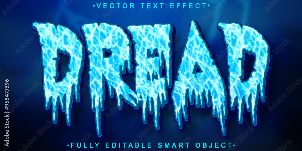 Poster blue dread vector fully editable smart object text effect