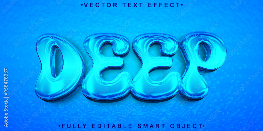 Poster dark blue deep vector fully editable smart object text effect