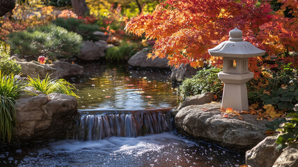 秋の日本庭園と紅葉
