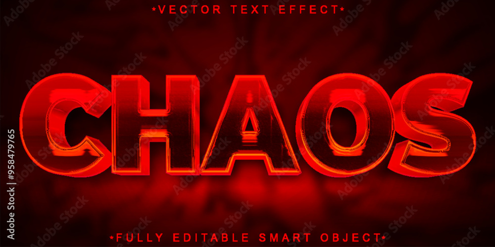 Poster red worn chaos vector fully editable smart object text effect