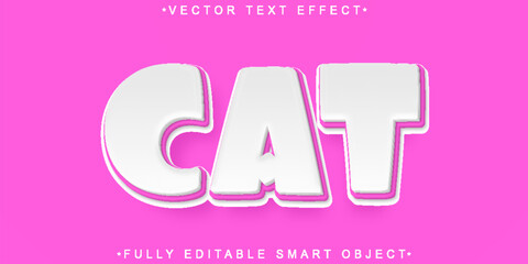 Cat Pink Animal  Vector Fully Editable Smart Object Text Effect