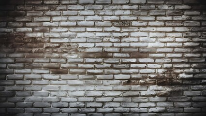 Obraz premium Full frame of white grunge textured brick wall background