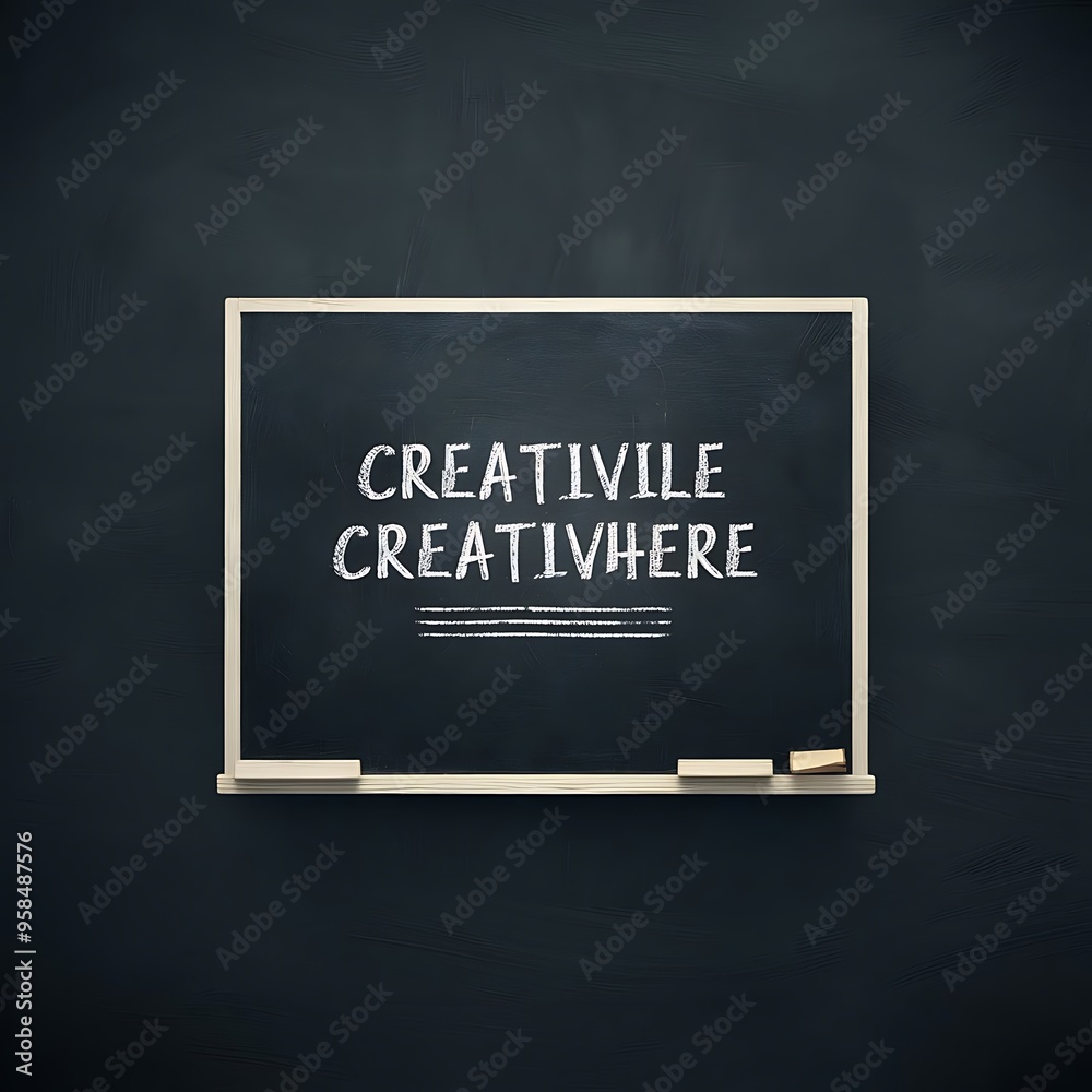 Wall mural Empty black school chalkboard background with copy space