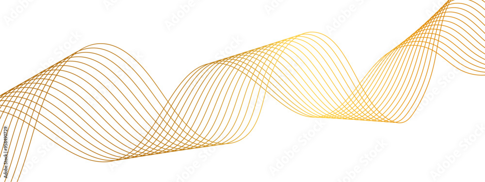 Leinwandbilder Abstract colorful modern stream wave line. Business curve lines in transparent background. Curved wavy lines tech futuristic motion. Luxury hand drawn and golden texture with gold gradient wave