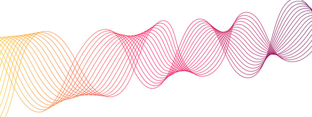 Abstract colorful glowing frequency sound wave technology curve lines. Curved wavy line, smooth stripes. Blending gradient colors It used for Web, Applications, 
