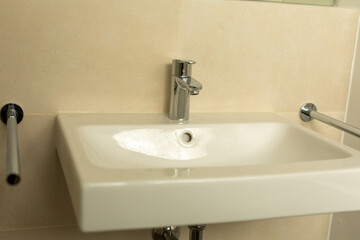 Bathroom Sink with Chrome Faucet