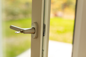 Close-up of a Door Handle with Key