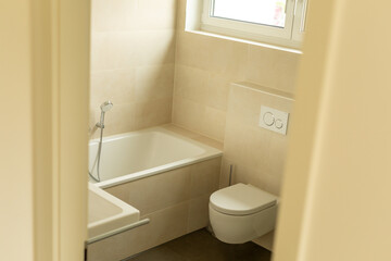 Modern Bathroom with a Bathtub and Toilet