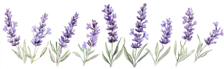 Fototapeta premium Beautiful Lavender Watercolor Painting: A Stunning Representation of Nature's Purity and Elegance