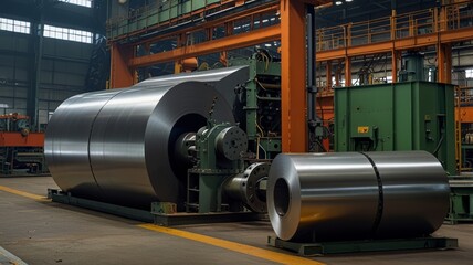 Automated steel rolling in a modern plant, showcasing robotic manufacturing technology