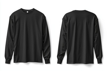 Black long sleeve tshirt mockup isolated created with Generative AI