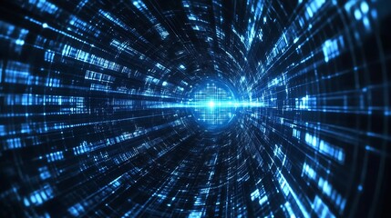 Digital Tunnel of Binary Code