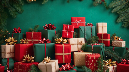 Christmas gifts boxes. Background New Year's gifts