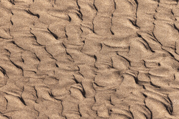 Sand ripple pattern, natural background photo. Abstract dune texture