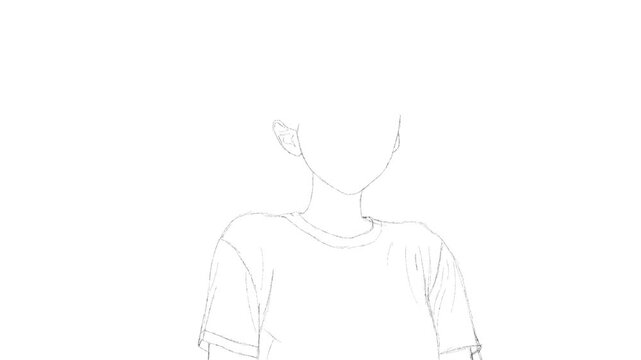 digital drawing time lapse process of beautiful cute girl