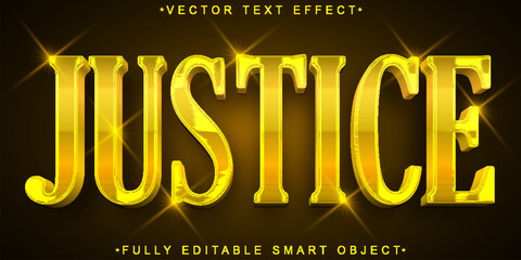 Justice Golden Vector Fully Editable Smart Object Text Effect