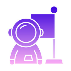 astronaut and flag