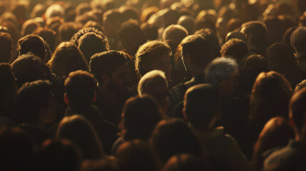 Crowded Urban Street with Diverse Population.