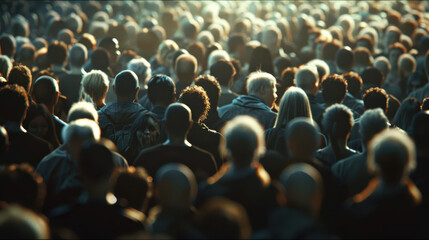 Crowded Urban Street with Diverse Population.