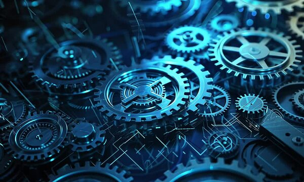 Abstract Technology Gears Illustration