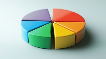 Fototapeta premium A pie chart highlighting frugal spending habits and debt-free living, representing the journey to financial freedom.