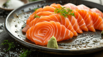 Fresh and Elegant salmon sashimi