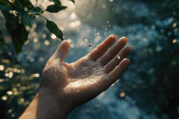 Fototapeta premium faith falls on your hand