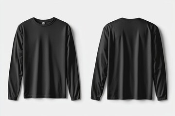 Black long sleeve tshirt mockup isolated created with Generative AI