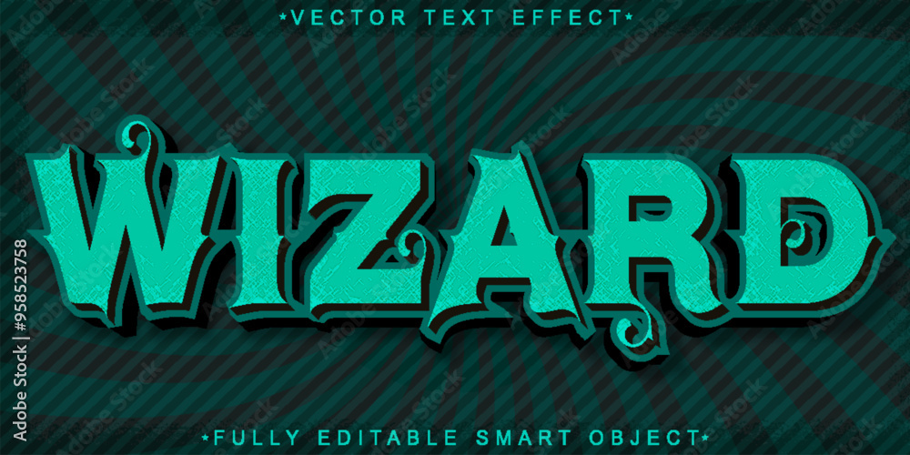 Poster wizard vector fully editable smart object text effect