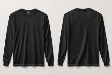 Black long sleeve tshirt mockup isolated created with Generative AI