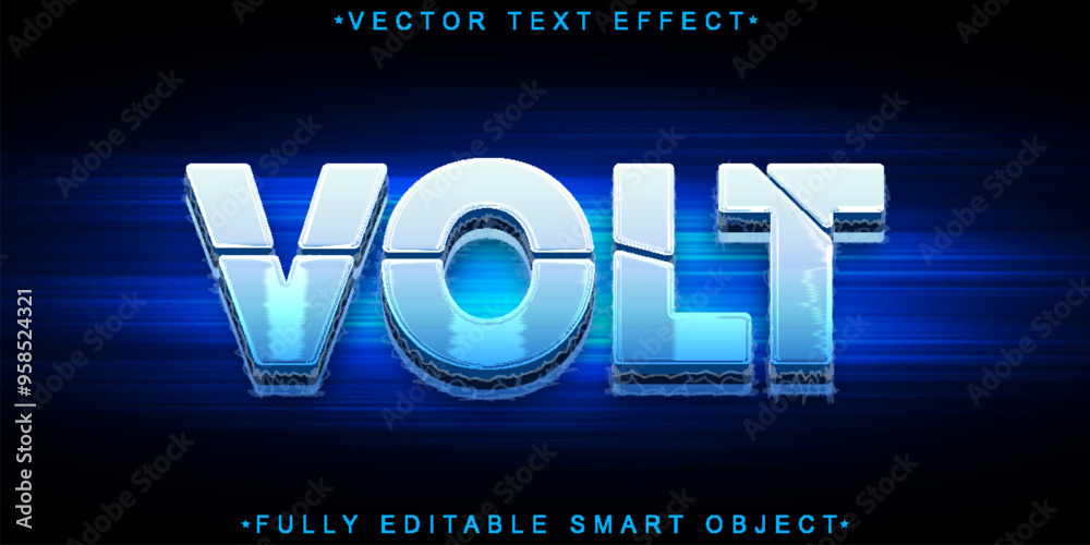 Poster volt vector fully editable smart object text effect