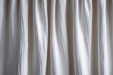 Obraz premium Sleek White Wrinkled Linen Curtain Texture Backdrop for Home Decor