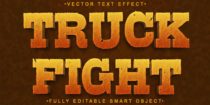 Worn Orange Truck Vector Fully Editable Smart Object Text Effect