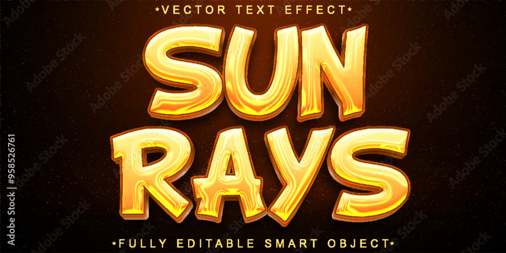 Poster Sun Rays  Vector Fully Editable Smart Object Text Effect