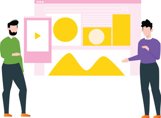 The boys are working on the web page creativity.